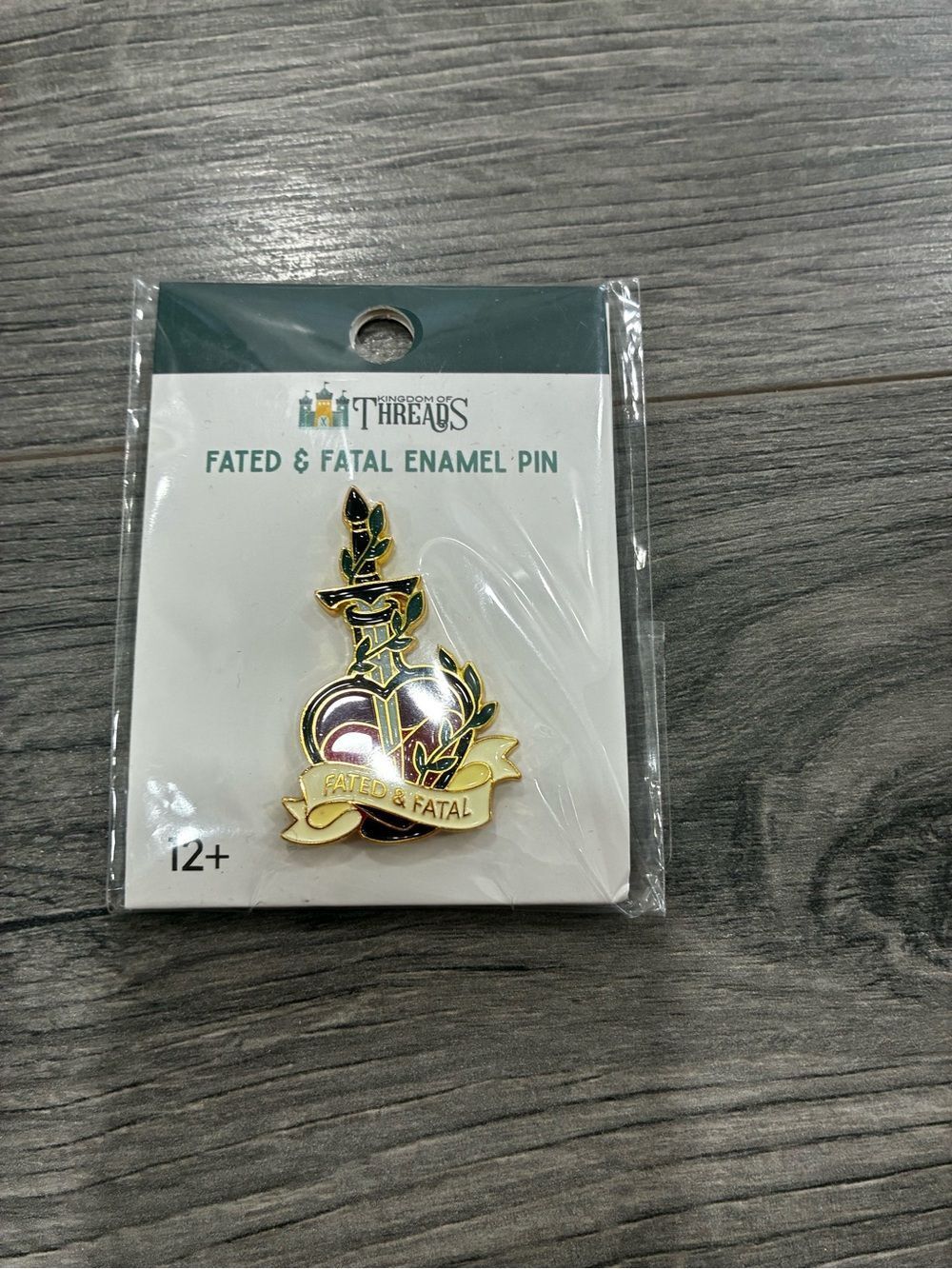 Fated & Fatal Enamel Pin - Black and Gold
